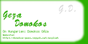 geza domokos business card